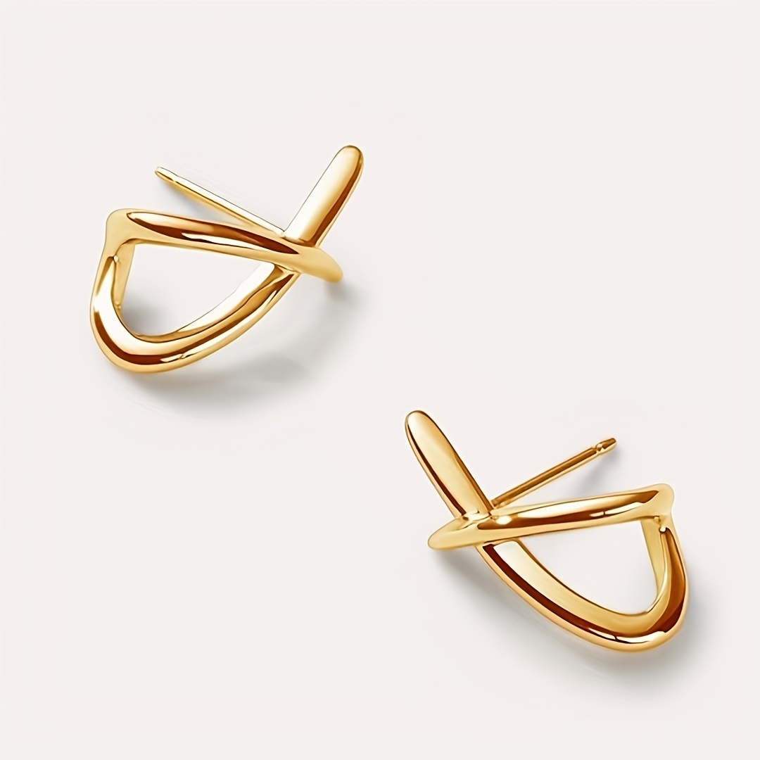 2pcs Women's Intertwined Earrings Set, Elegant Design